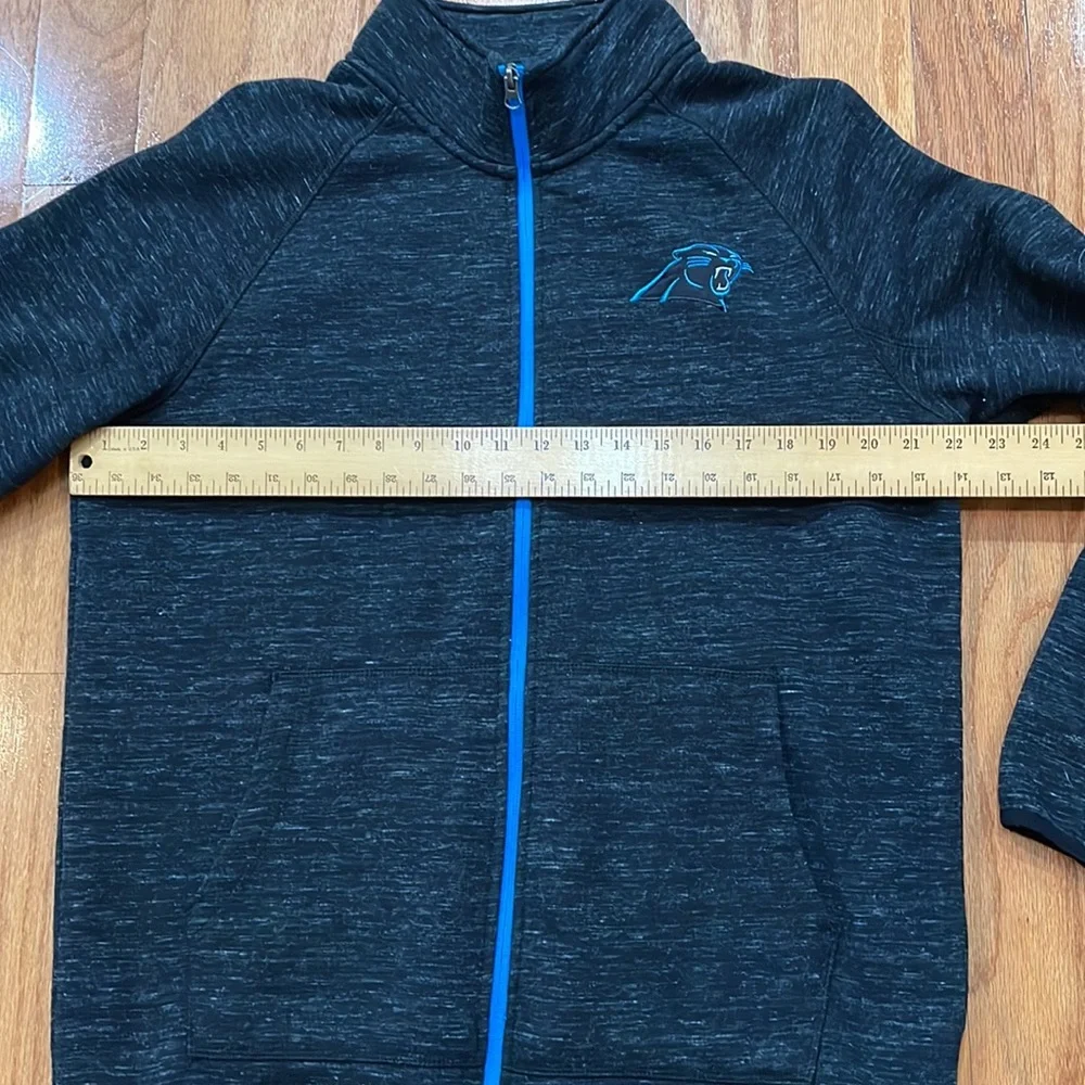 Carolina Panther NFL Jacket Full Zip Kangaroo Split Pockets Black Size Large - Picture 4 of 15